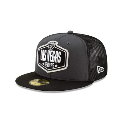 Grey Las Vegas Raiders Hat - New Era NFL NFL Draft 59FIFTY Fitted Caps USA6930758